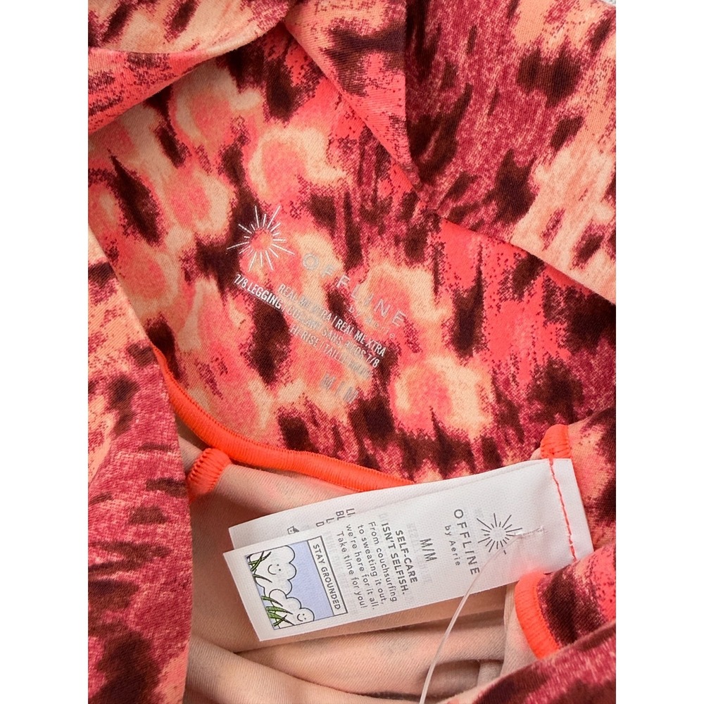 OFFLINE by Aerie Real Me XTRA 7/8 Leggings MD Pink Animal Print Hi Rise M NWT - Picture 3 of 6